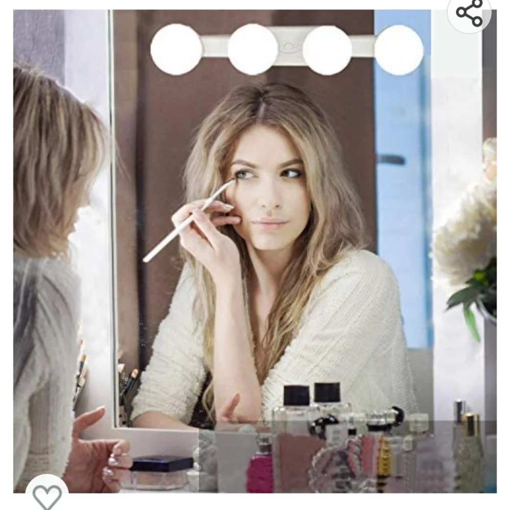 Portable LED Makeup Lights, 2000mha Rechargeable Vanity Mirror Lights kit with 4